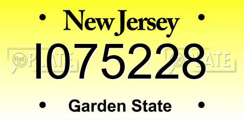 I075228 New Jersey License Plate