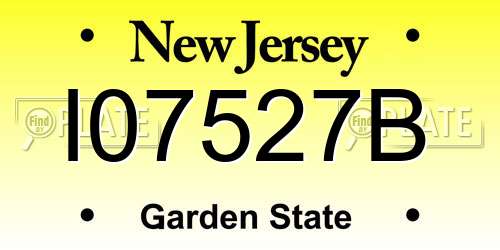 I07527B New Jersey License Plate