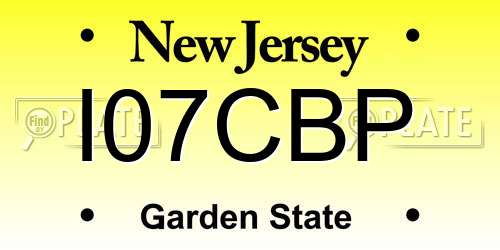 I07CBP New Jersey License Plate
