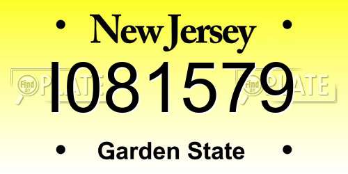 I081579 New Jersey License Plate