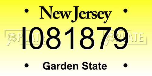 I081879 New Jersey License Plate