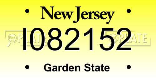 I082152 New Jersey License Plate