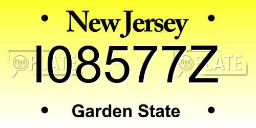 I08577Z New Jersey License Plate