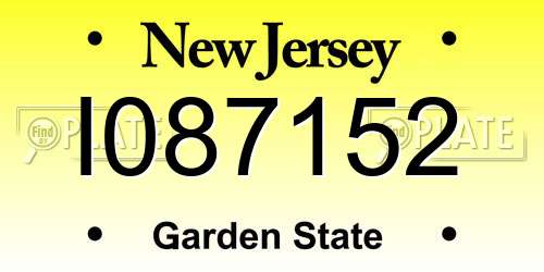 I087152 New Jersey License Plate