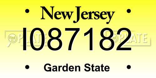 I087182 New Jersey License Plate