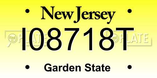 I08718T New Jersey License Plate