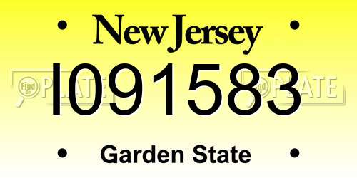 I091583 New Jersey License Plate