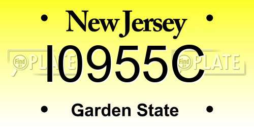 I0955C New Jersey License Plate