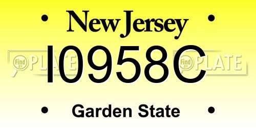 I0958C New Jersey License Plate