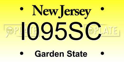 I095SC New Jersey License Plate