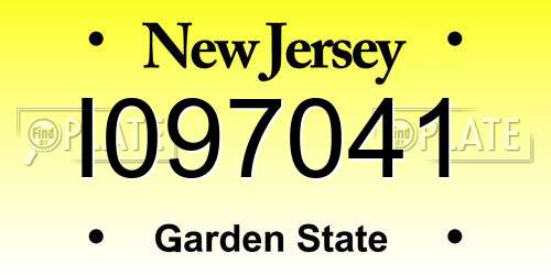 I097041 New Jersey License Plate