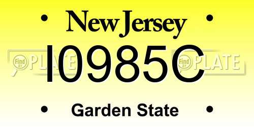 I0985C New Jersey License Plate