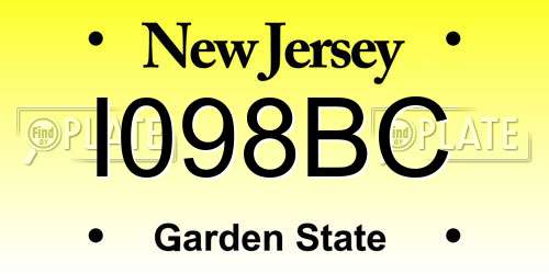 I098BC New Jersey License Plate