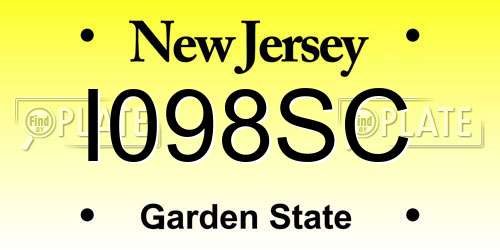 I098SC New Jersey License Plate