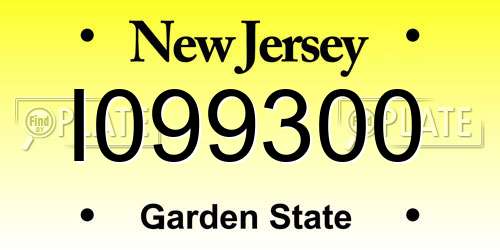 I099300 New Jersey License Plate