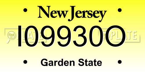 I09930O New Jersey License Plate