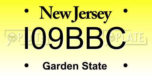 I09BBC New Jersey License Plate