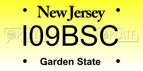I09BSC New Jersey License Plate