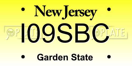 I09SBC New Jersey License Plate