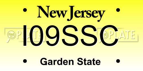 I09SSC New Jersey License Plate