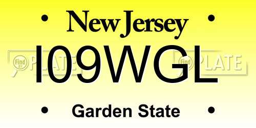 I09WGL New Jersey License Plate