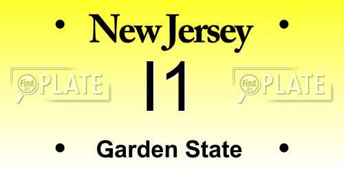 I1 New Jersey License Plate