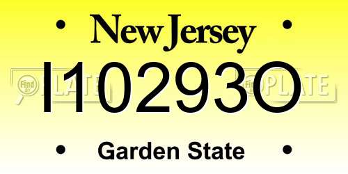 I10293O New Jersey License Plate
