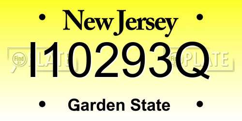 I10293Q New Jersey License Plate