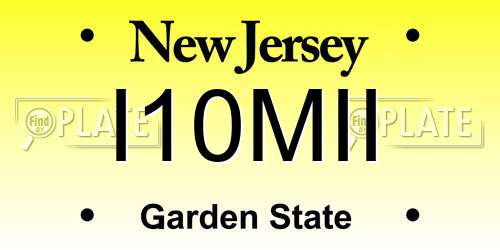I10MII New Jersey License Plate