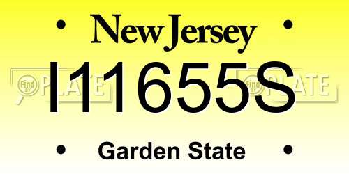 I11655S New Jersey License Plate