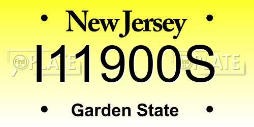 I11900S New Jersey License Plate