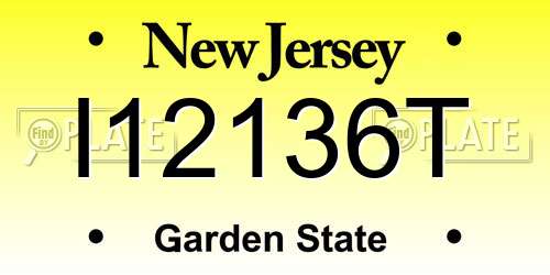 I12136T New Jersey License Plate