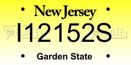 I12152S New Jersey License Plate