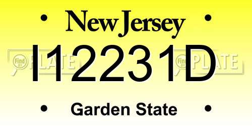 I12231D New Jersey License Plate