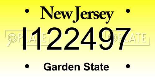 I122497 New Jersey License Plate