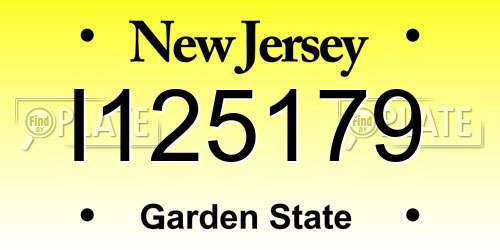 I125179 New Jersey License Plate