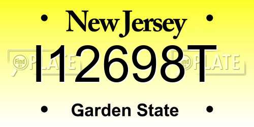 I12698T New Jersey License Plate