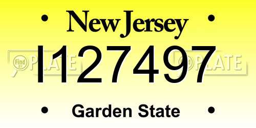 I127497 New Jersey License Plate