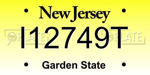 I12749T New Jersey License Plate