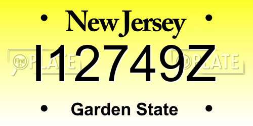 I12749Z New Jersey License Plate