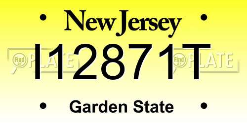 I12871T New Jersey License Plate