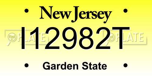 I12982T New Jersey License Plate