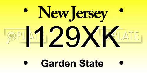 I129XK New Jersey License Plate