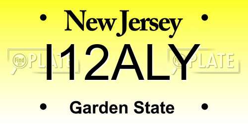 I12ALY New Jersey License Plate