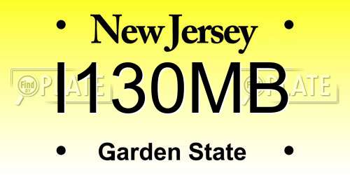 I130MB New Jersey License Plate