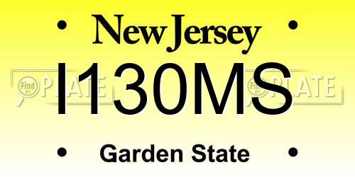 I130MS New Jersey License Plate