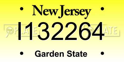 I132264 New Jersey License Plate