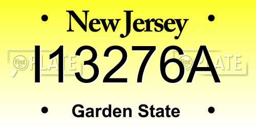 I13276A New Jersey License Plate