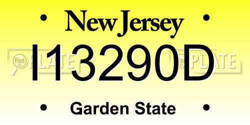 I13290D New Jersey License Plate