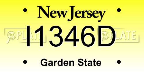 I1346D New Jersey License Plate